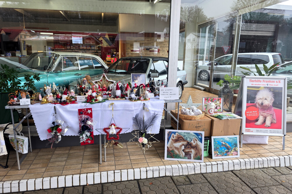 Weihnachtsgestecke zugunsten der Tierhilfe Franken